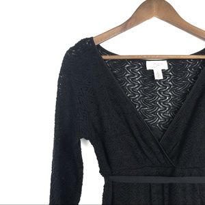 ANN TAYLOR LOFT black lace dress acrylic wool